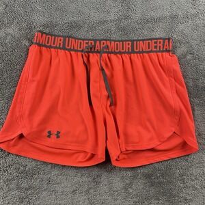 Under Armour Athletic Shorts Womens Small‎ Orange Heatgear Loose